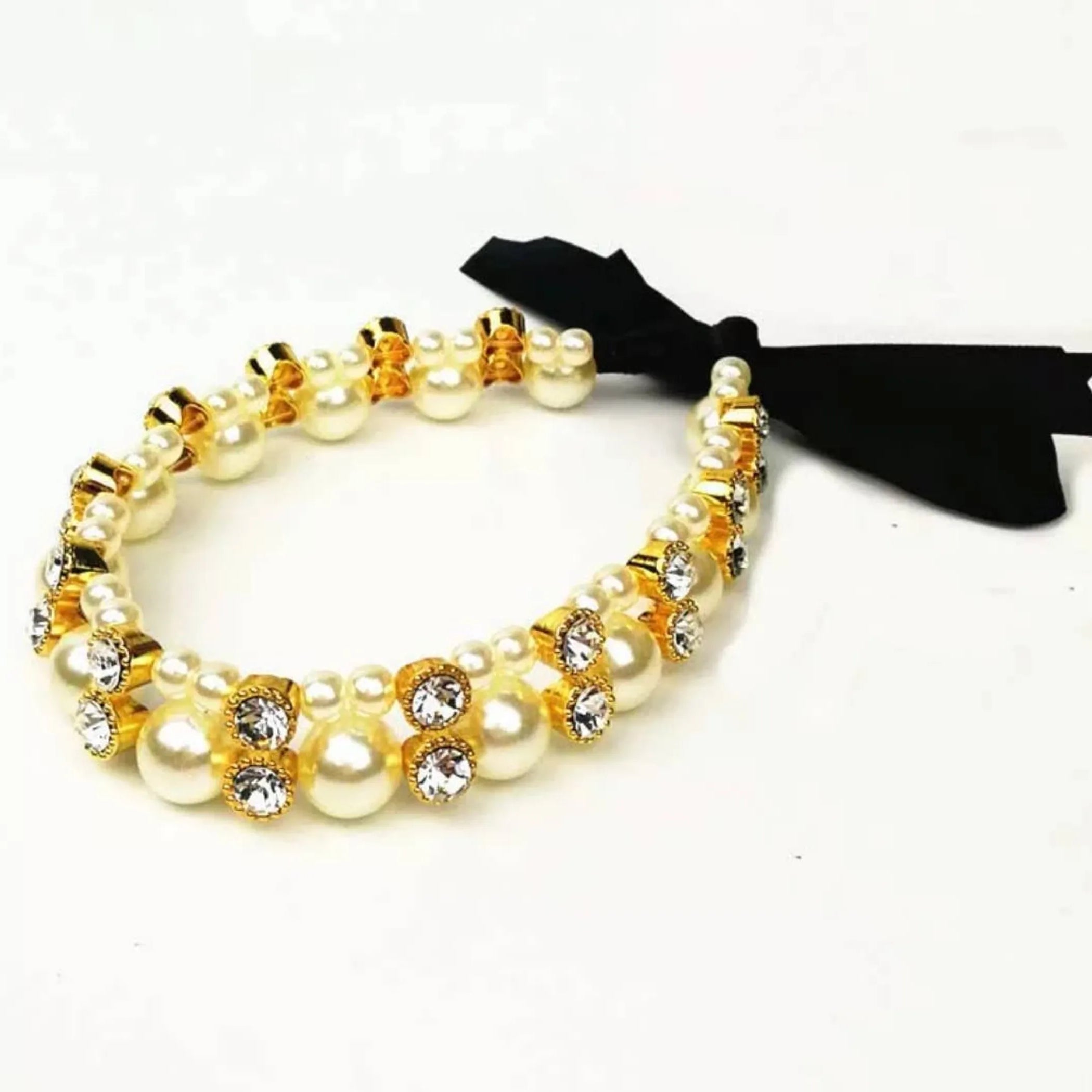 Lovely Pearl Ribbon Necklace
