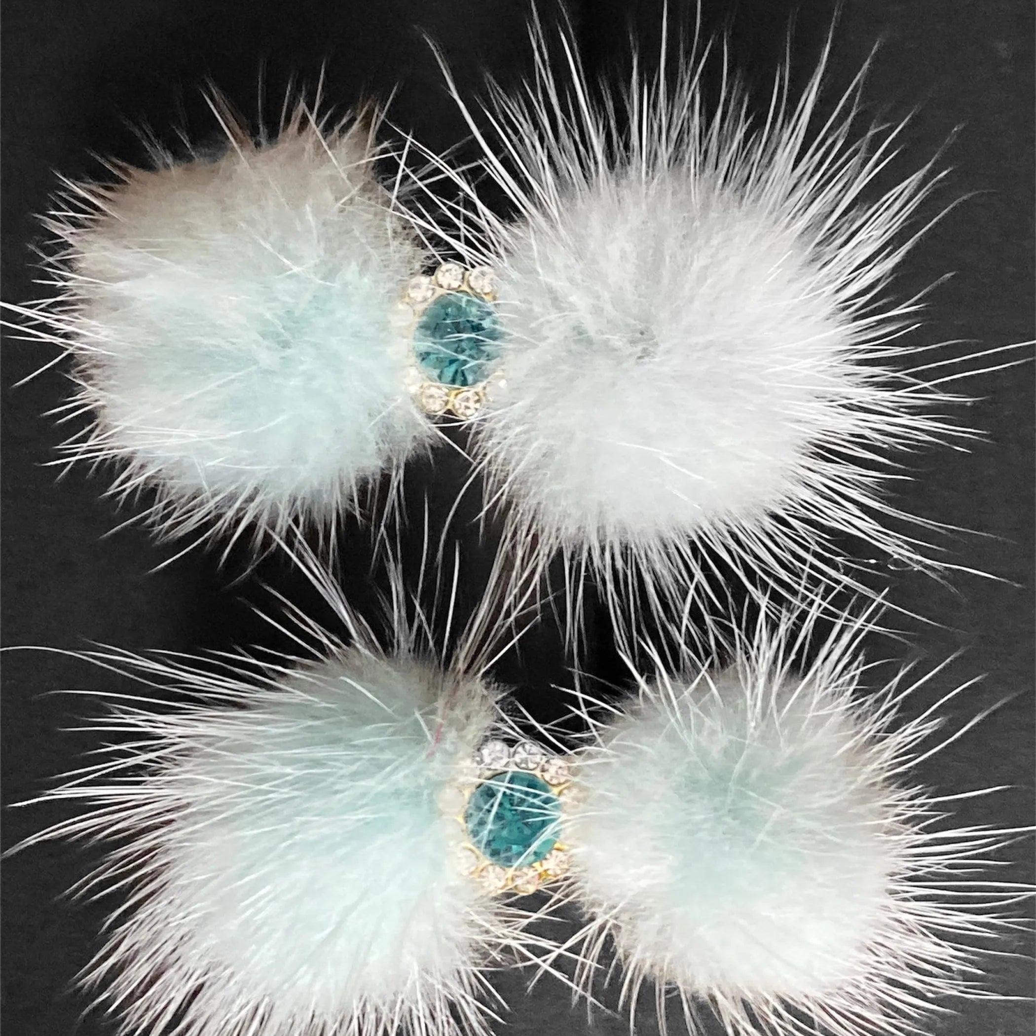 Snowflake Pom Pom Hair Barrettes
