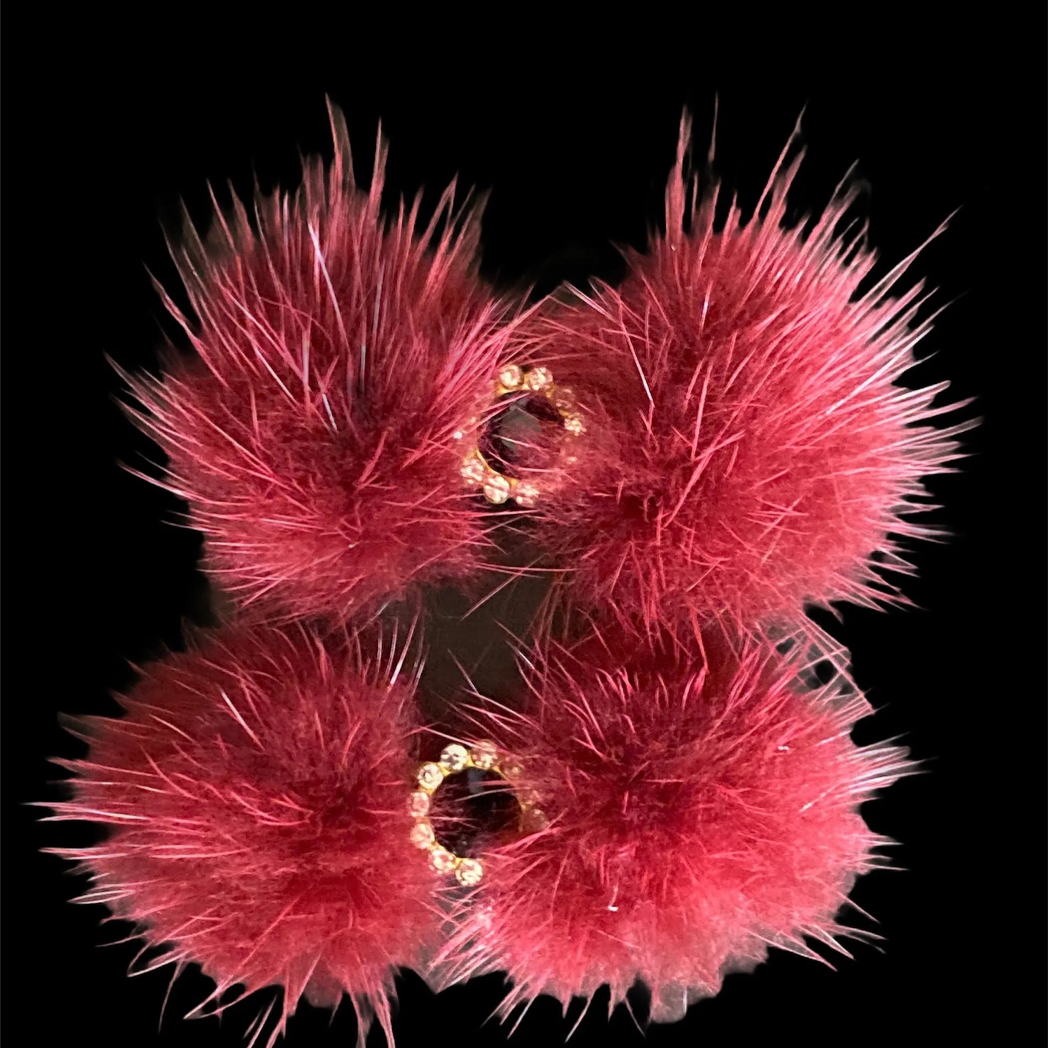 Snowflake Pom Pom Hair Barrettes