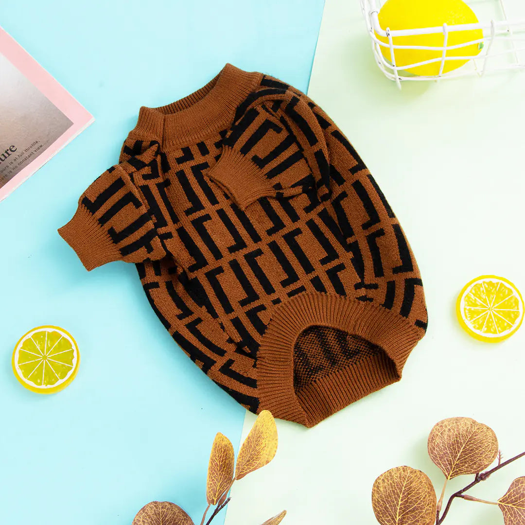 Trendy Double F Dog Sweater Coat